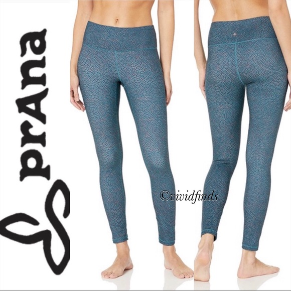 Prana Pillar Yoga Printed Leggings Teal 